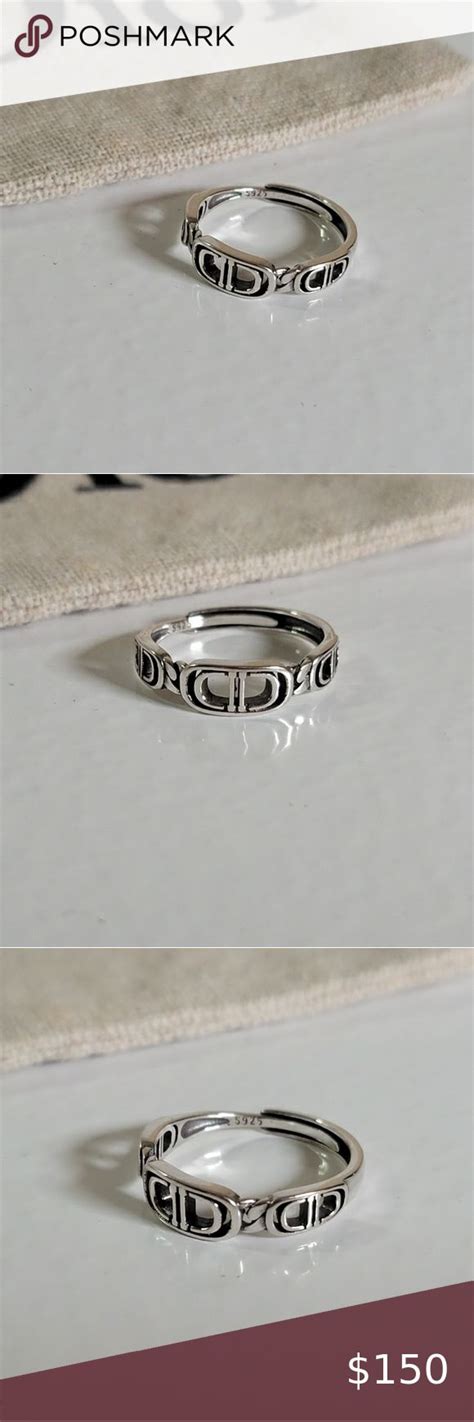 dior sterling silver logo ring|christian Dior rings for women.